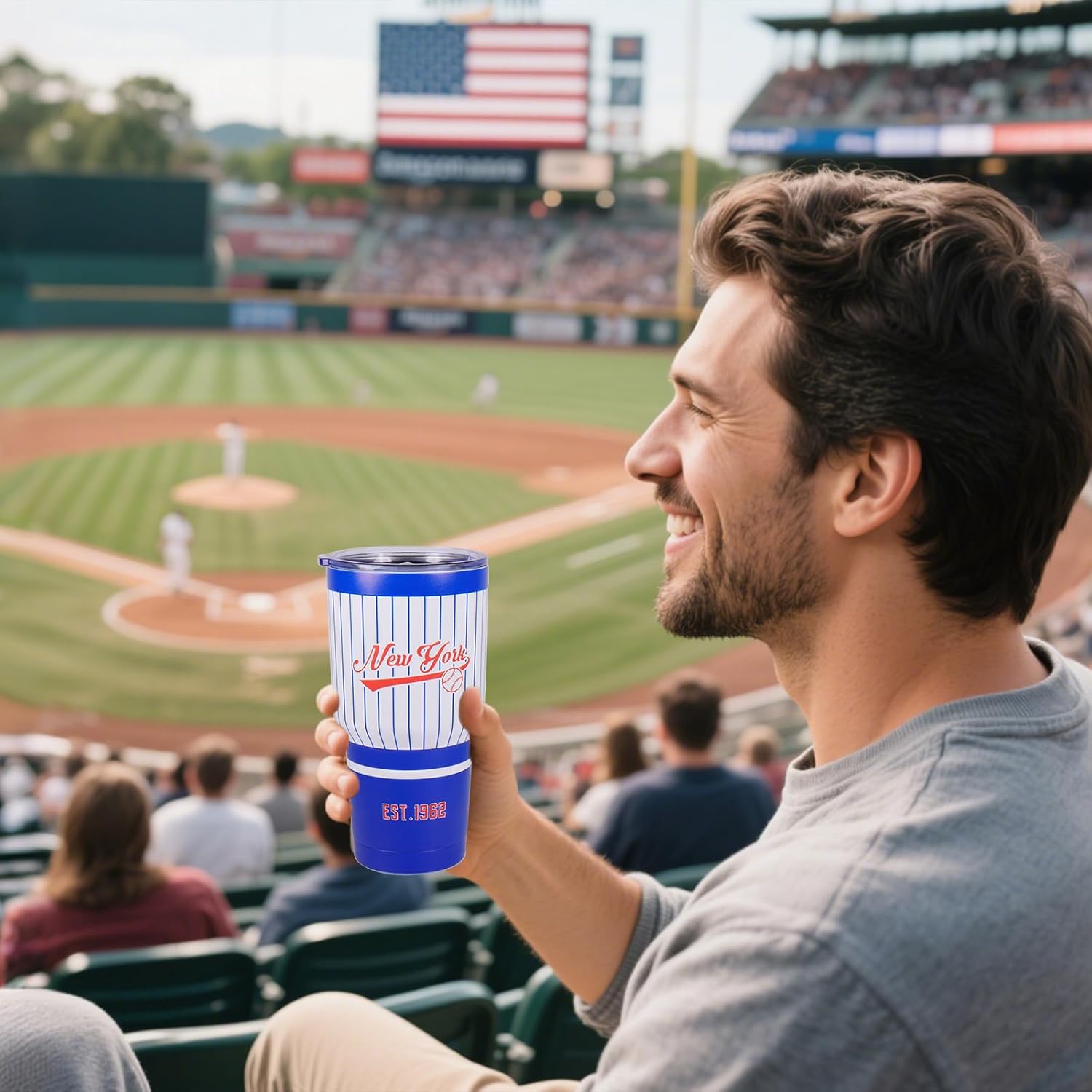 30OZ Gradient Color Baseball Insulated Mug, Keep Cold And Hot, Fashionable Gradient Color, Suitable For Outdoor, Sports, Office, A Beautiful Gift For Men, Women, Fans - Image 6