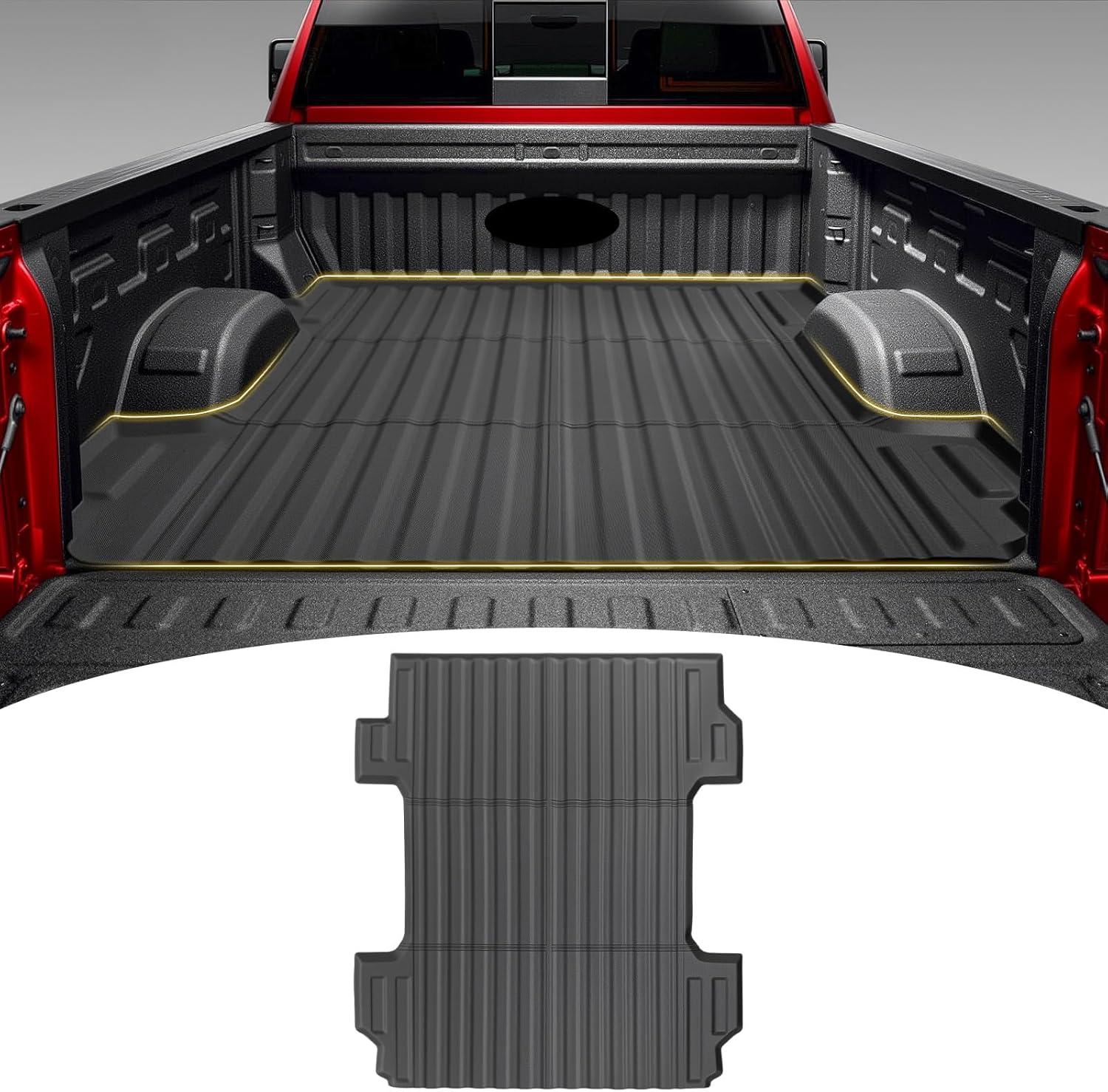 Truck Bed Mat for 2020-2025 2026 Chevy Chevrolet Silverado/GMC Sierra 2500 3500HD 6.8FT Bed Liner All Weather Protection Bed Cargo Mat Pickup Car Accessories(Not fit Factory 5th Wheel System)