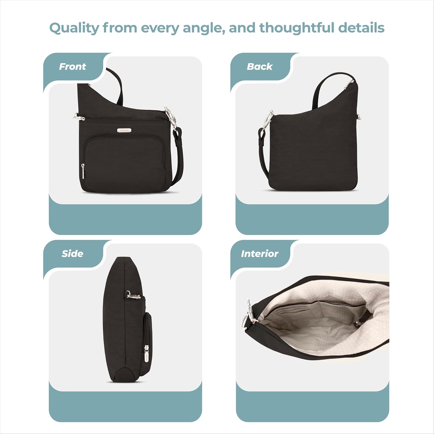 Travelon: Essentials - Anti-Theft - North/South Crossbody Bag - Image 5