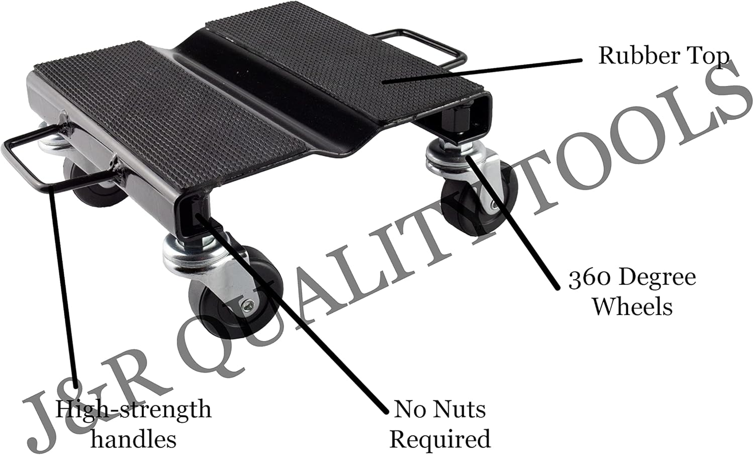 VCT PRO #01131 3Pc 1500lb Capacity Heavy Duty V-Slide Anti-Slip Rubber Pads Snowmobile Dolly Set