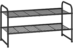 2-Tier Stackable Shoe Rack: Optimize Your Shoe Storage with Metal Durability
