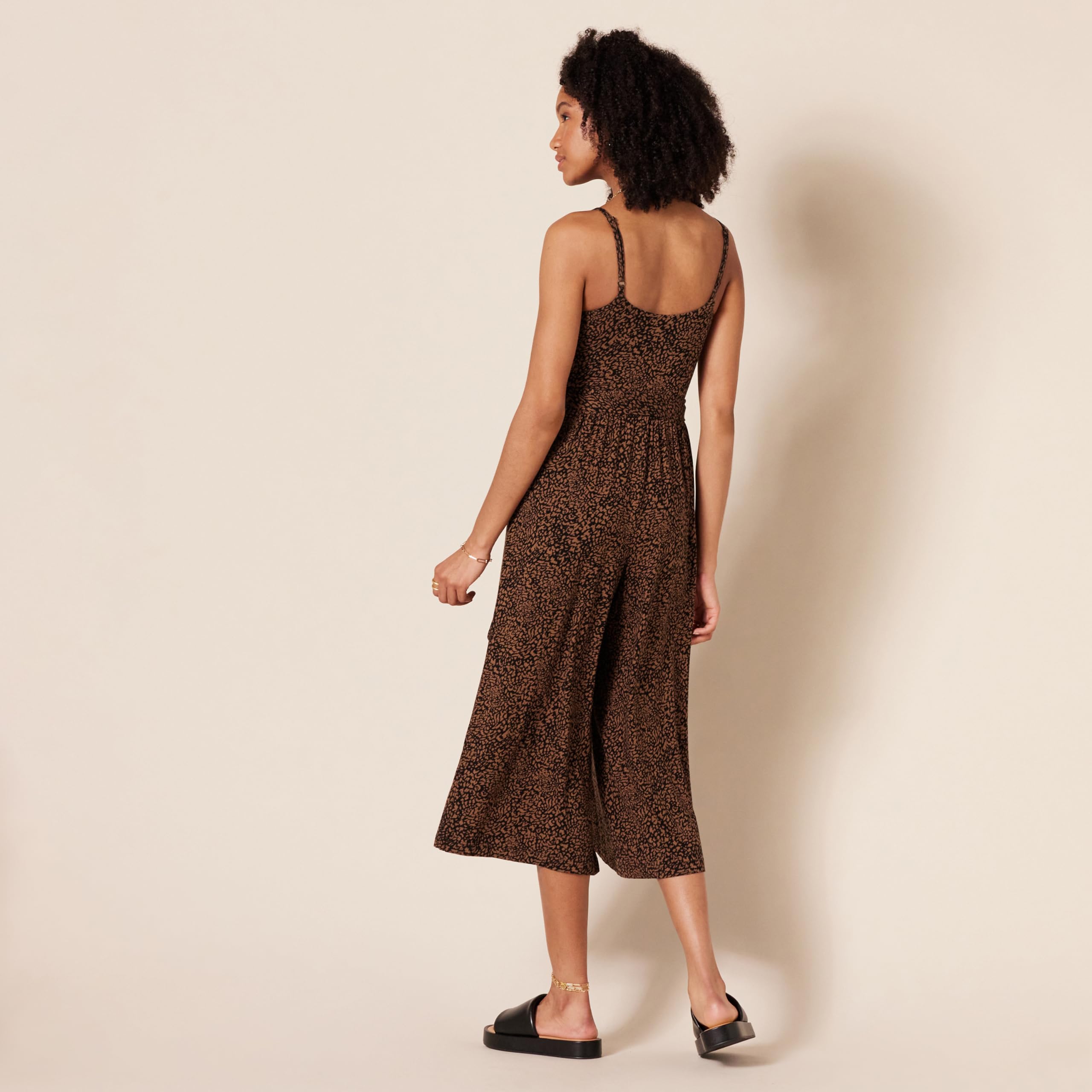 Amazon Essentials Kobiety Jersey Cami przycięty kombinezon z szerokimi nogawkami