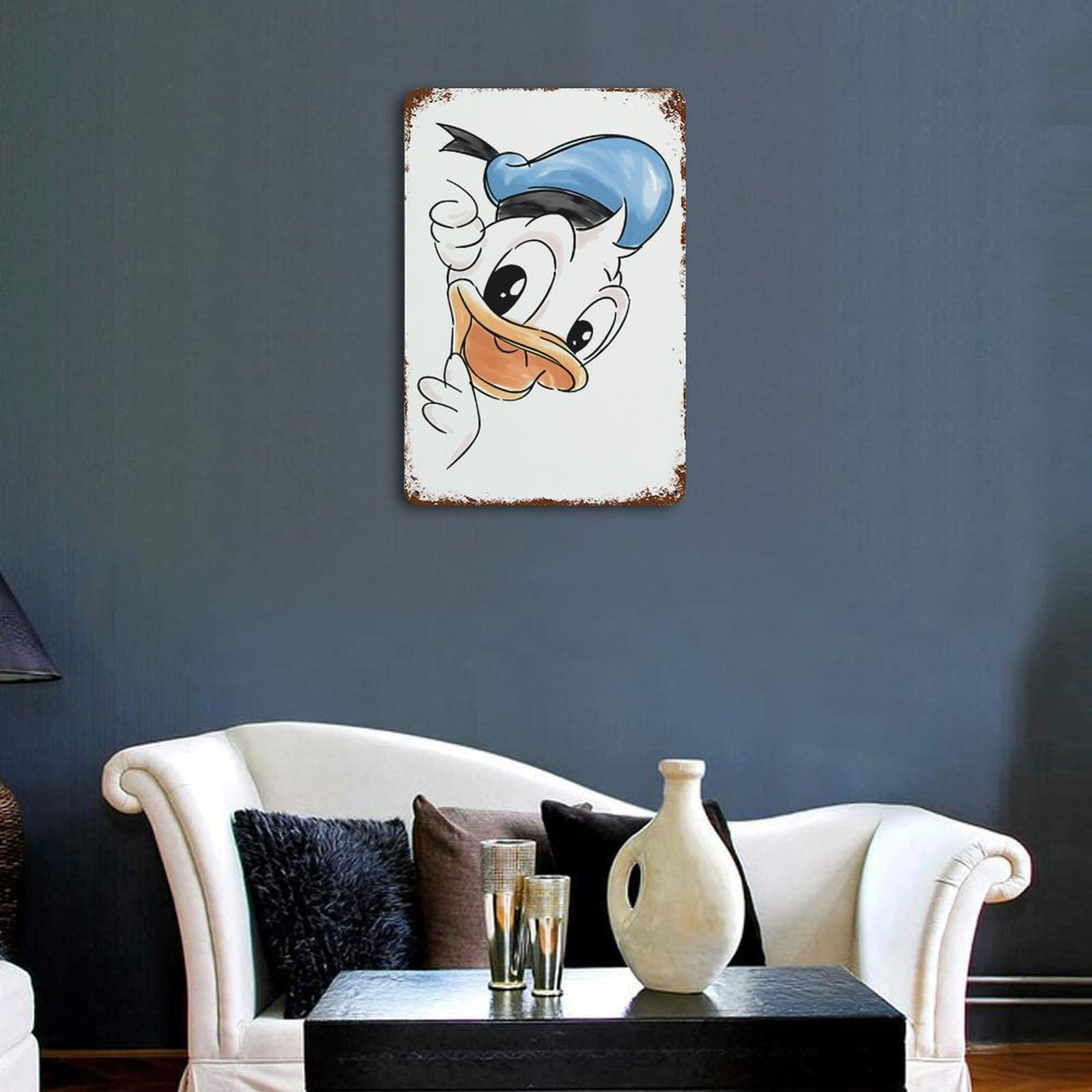 Amazon.co.jp: ブリキ看板 ドナルドダック 鉄絵画 装飾鉄絵 ロゴブリキ