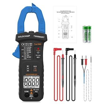 Digital Clamp Meter 6000 Counts, Auto-Ranging TRMS Multimeter Measures AC/DC Voltage, Resistance, Capacitance, Continuity, Diode, NCV, with Backlight & Data Hold for Electrical Troubleshooting