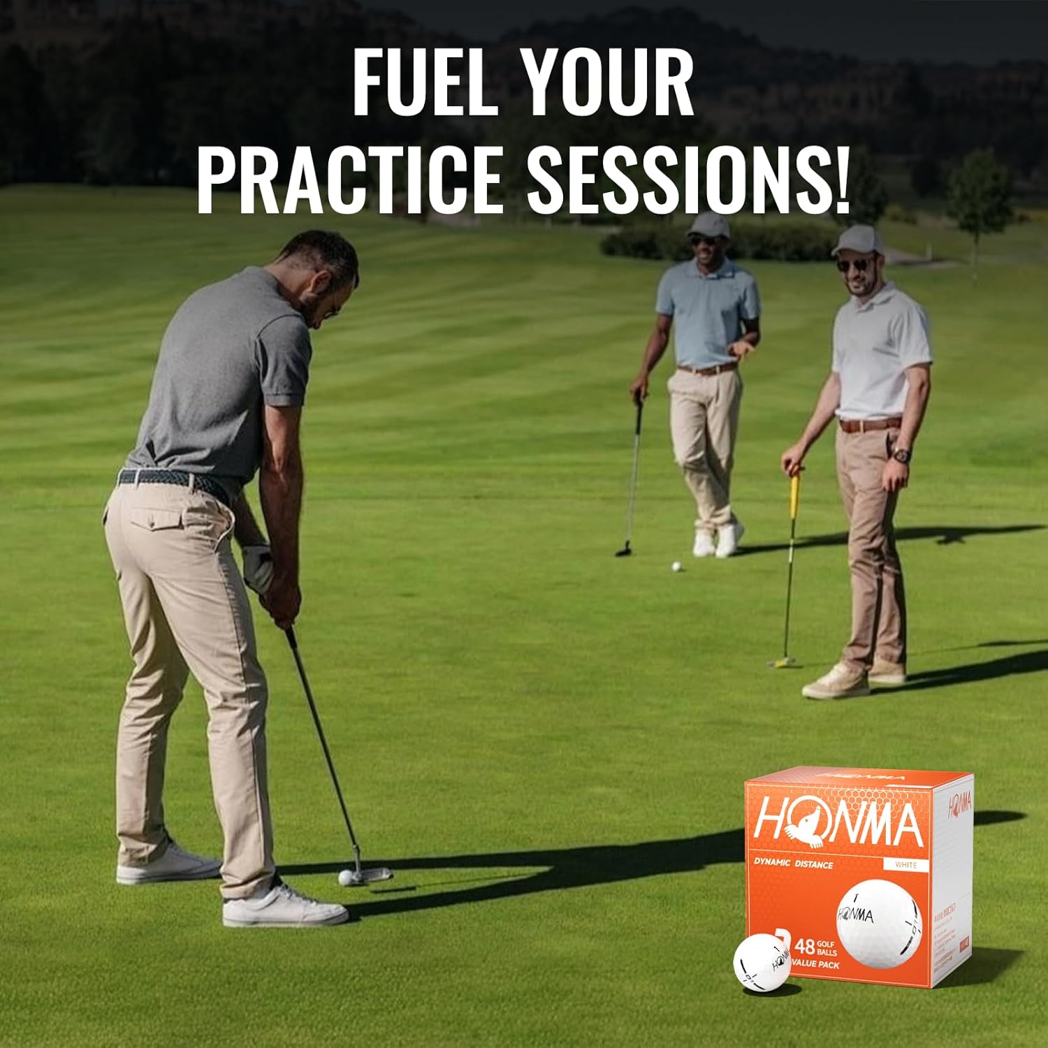 Honma 48-Pack Bulk Golf Balls, Maximum Distance & Low-Spin Straight Flight with Durable Cover, Ideal for Beginners and Everyday Players