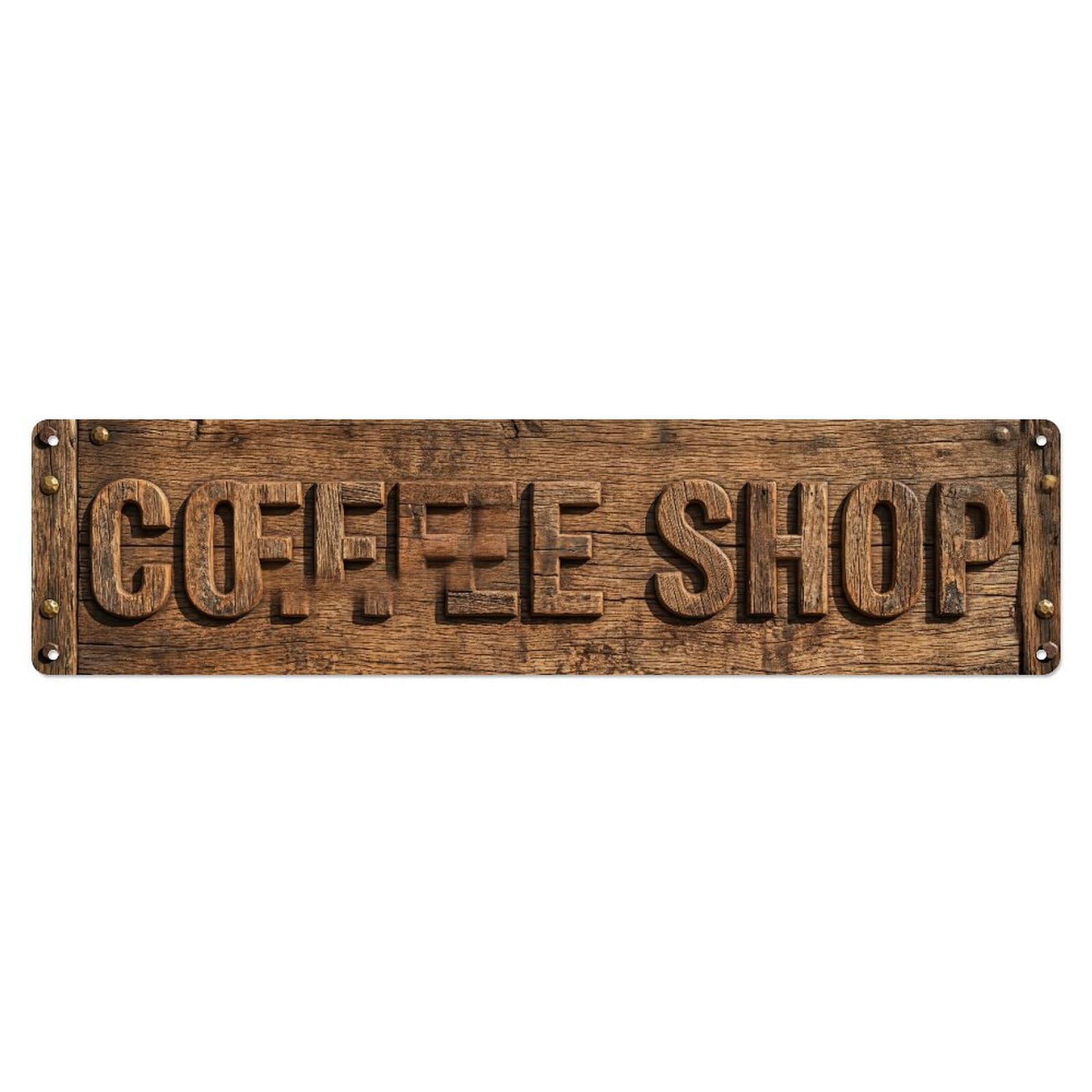Coffee Shop Rustic Decor Metal Tin Skinny Sign Plaque Wall Decor for Cafe, Club Bar, Office, Home Garden Metal Poster 4x16Inch