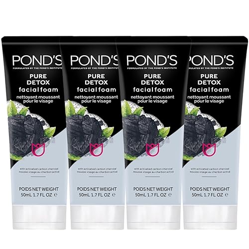Miniatura 1 de Pond's Espuma facial Pure Detox, limpieza profunda con carbón activado, lavado facial, paquete de 4 unidades de 1.7 onzas cada uno
