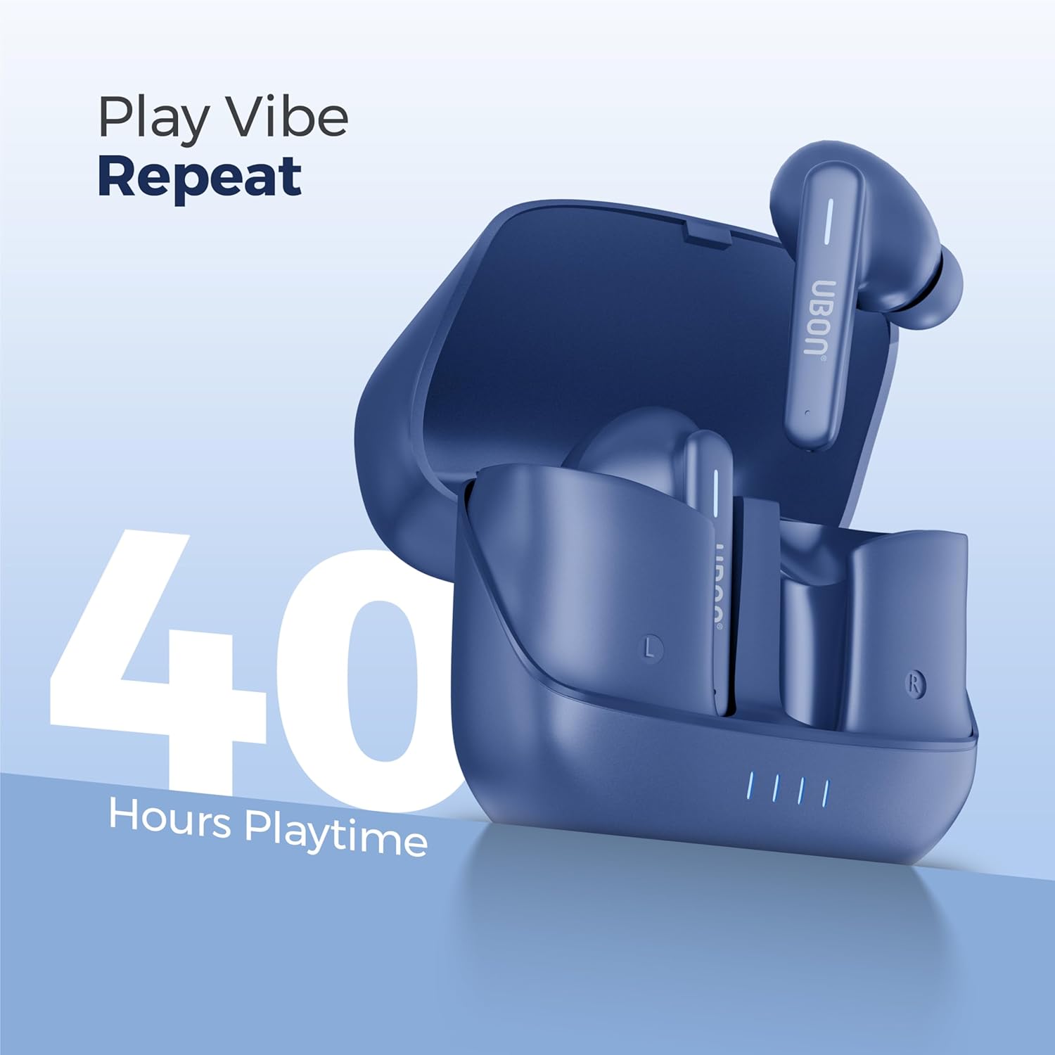 A single UBON Topper J23 earbud highlighting Active Noise Reduction.