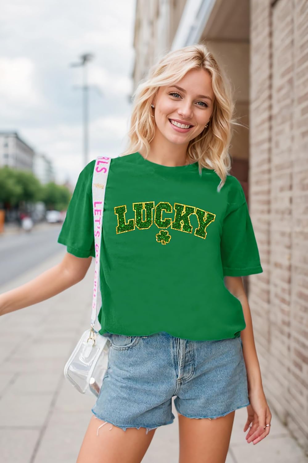 St Patricks Day Shirt Womens Lucky Shamrock Clover Print Tee Shirt Funny Irish Patricks Day Gift Tops - Image 3