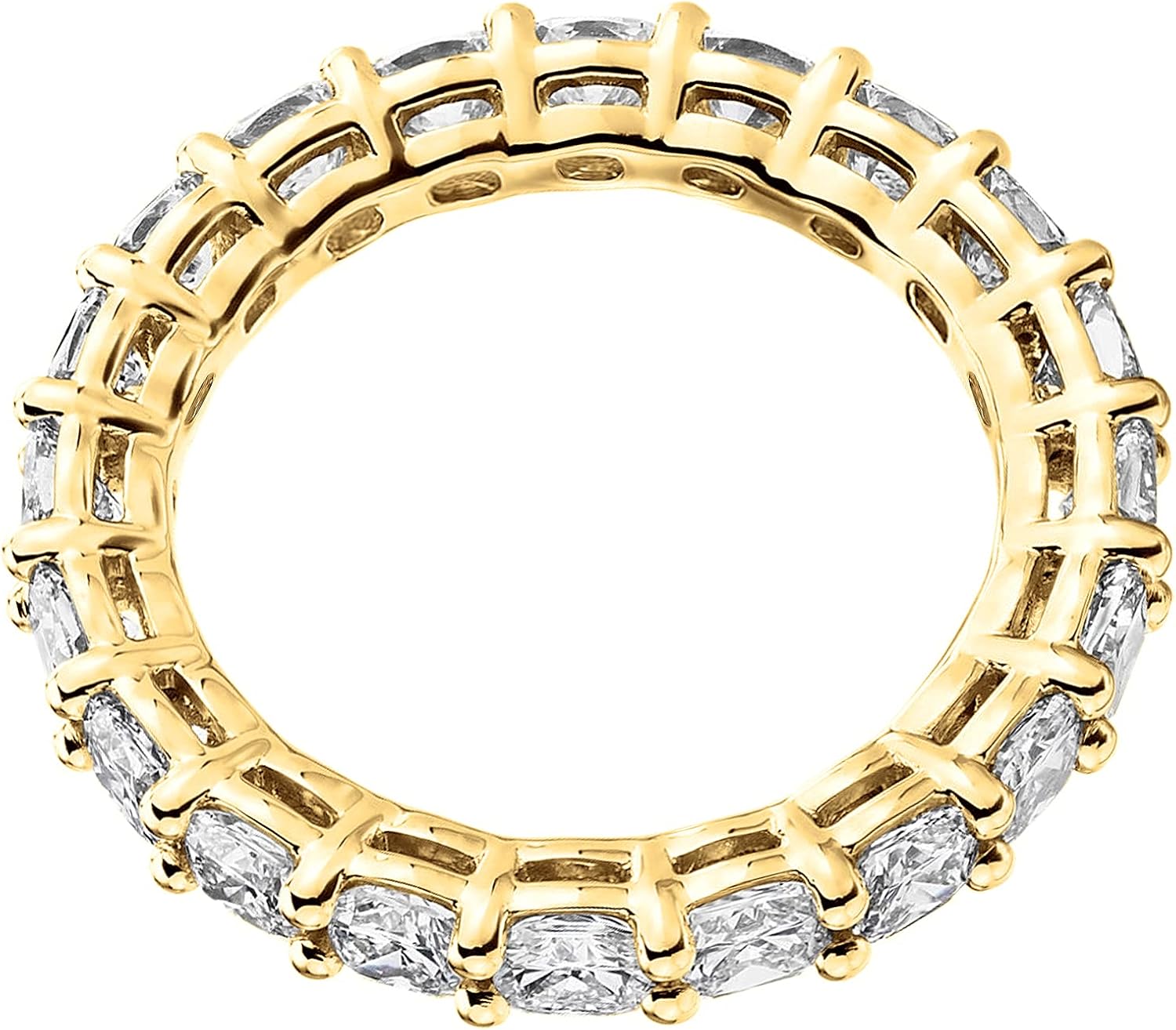 Miniatura 3 de PAVOI 14K Gold Plated Rings Cubic Zirconia Love Ring 3mm Cushion Cut Stackable Rings for Women Gold Rings for Women