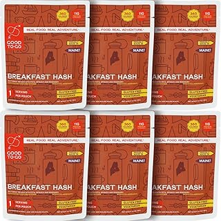 GOOD TO-GO Breakfast Hash (6-Pack of Single Servings) | Camping & Backpacking Food | Just Add Water Backpacking Meals | Good To-Go Dehydrated Meals Taste Better Than Freeze Dried Food