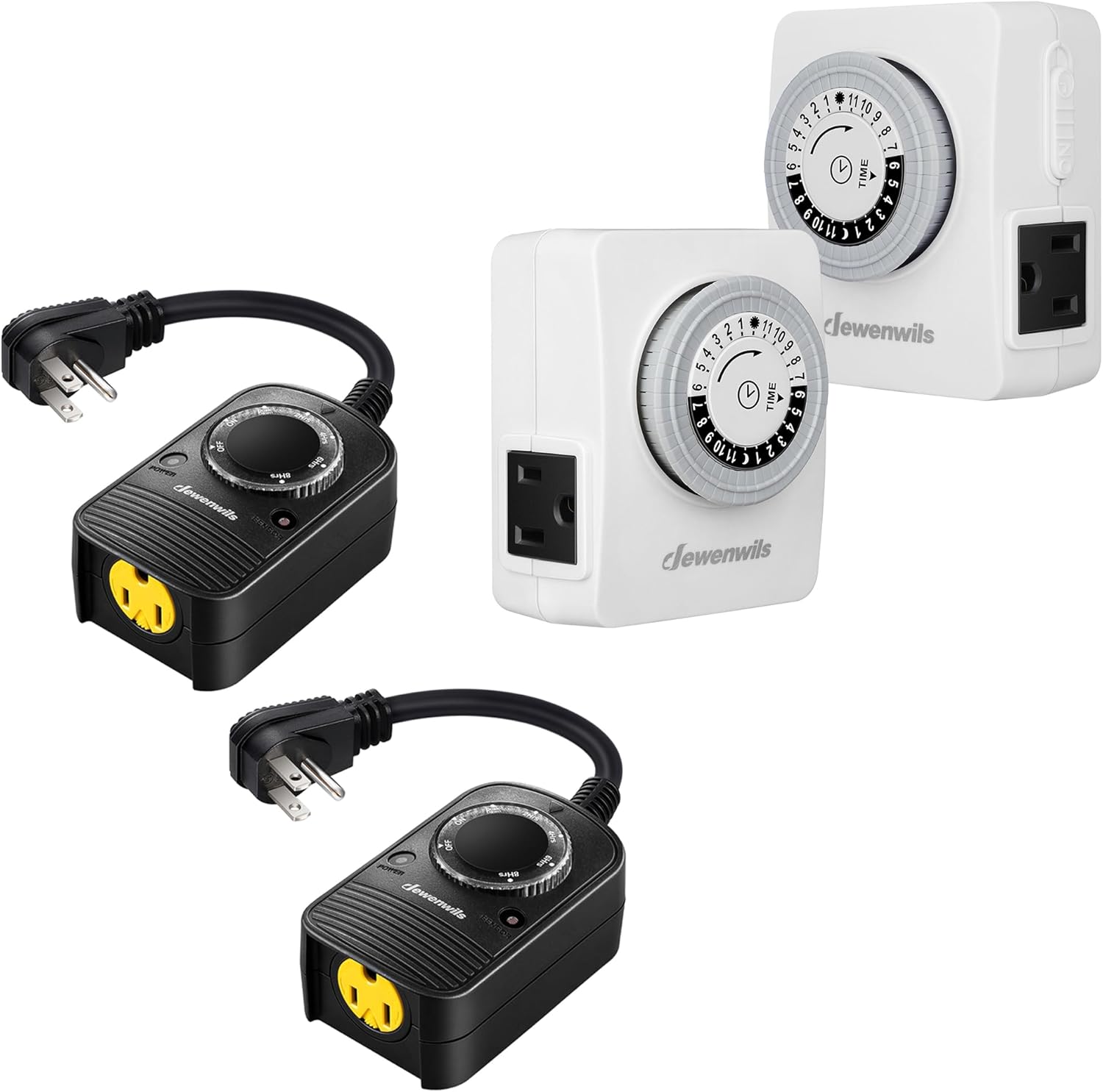DEWENWILS Outdoor Timer for Lights + DEWENWILS 24Hour Indoor