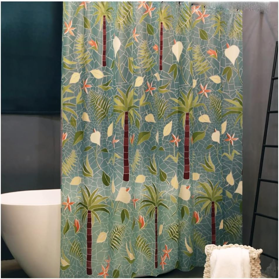 Shower Liner Shower Curtain Bathroom Shower Curtain Partition Curtain Hanging Curtain Shower Room Eva Curtain with Hook Shower Curtain Suitable for Bathroom (Size : W59xH71INch) ()