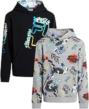 Fila Boys Sweatshirt - 2 Pack Lightweight Fleece Athletic Hoodie with Kangaroo Pocket - Stylish Hoodies for Boys (8-20)