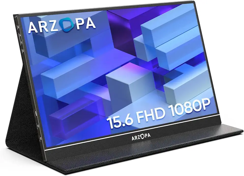 Monitor Portátil ARZOPA S1 (S1 Table) 15,6" IPS Full HD 1080p 60Hz Anti-Reflexo USB-C Full Function + Mini HDMI 300 nits Alto-falantes 2x1W Capa Inteligente