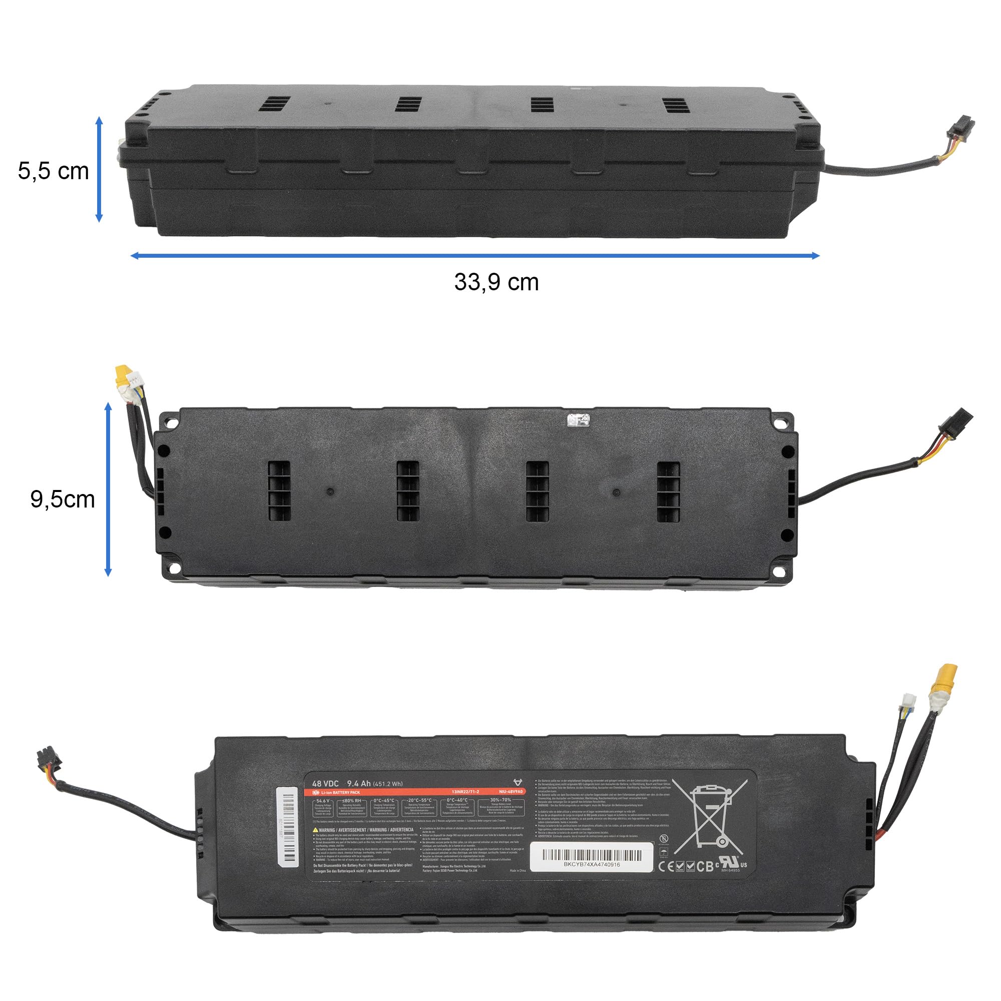 eWheel KR Battery Pack_EU para Patinete eléctrico conexión fiable Entre componentes electrónicos del Patinete para un Funcionamiento Estable y Seguro