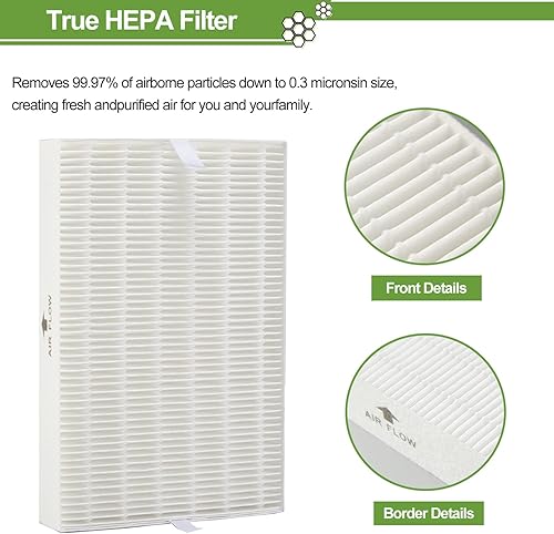 Miniatura 9 de Filtro HEPA HPA300 de repuesto para purificadores de aire Honeywell serie HPA300 HPA300, HPA300VP, HPA304, HPA3300, reemplazo HRF-R3 (3 filtros de