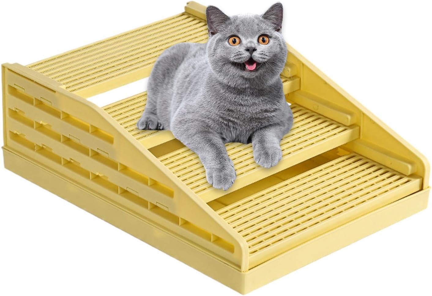 Litter Box Mat | Non Slip Adjustable Wide Grid - Cat Stairs Kitten Litter Mat | for Kitten Play Indoor Home Apartment Living Room Bedroom Bathroom Balcony Cage