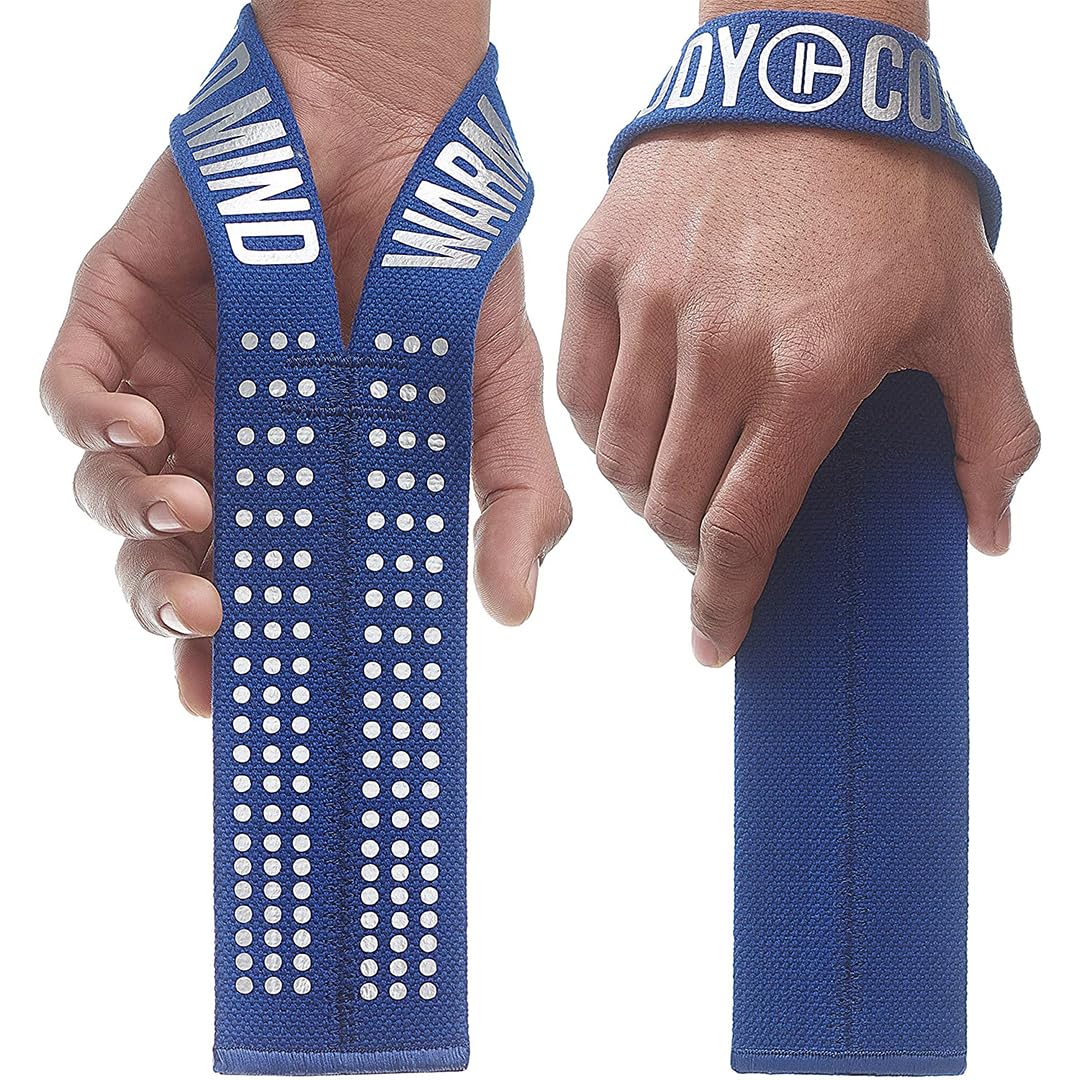 WARM BODY COLD MIND V1 Lifting Wrist Straps for Olympic Weightlifting - Rated at 660 lb - Hand Wraps for Powerlifting, Weight Lifting, Bodybuilding Functional/Cross Training, Deadlift Gym Bar, Cotton