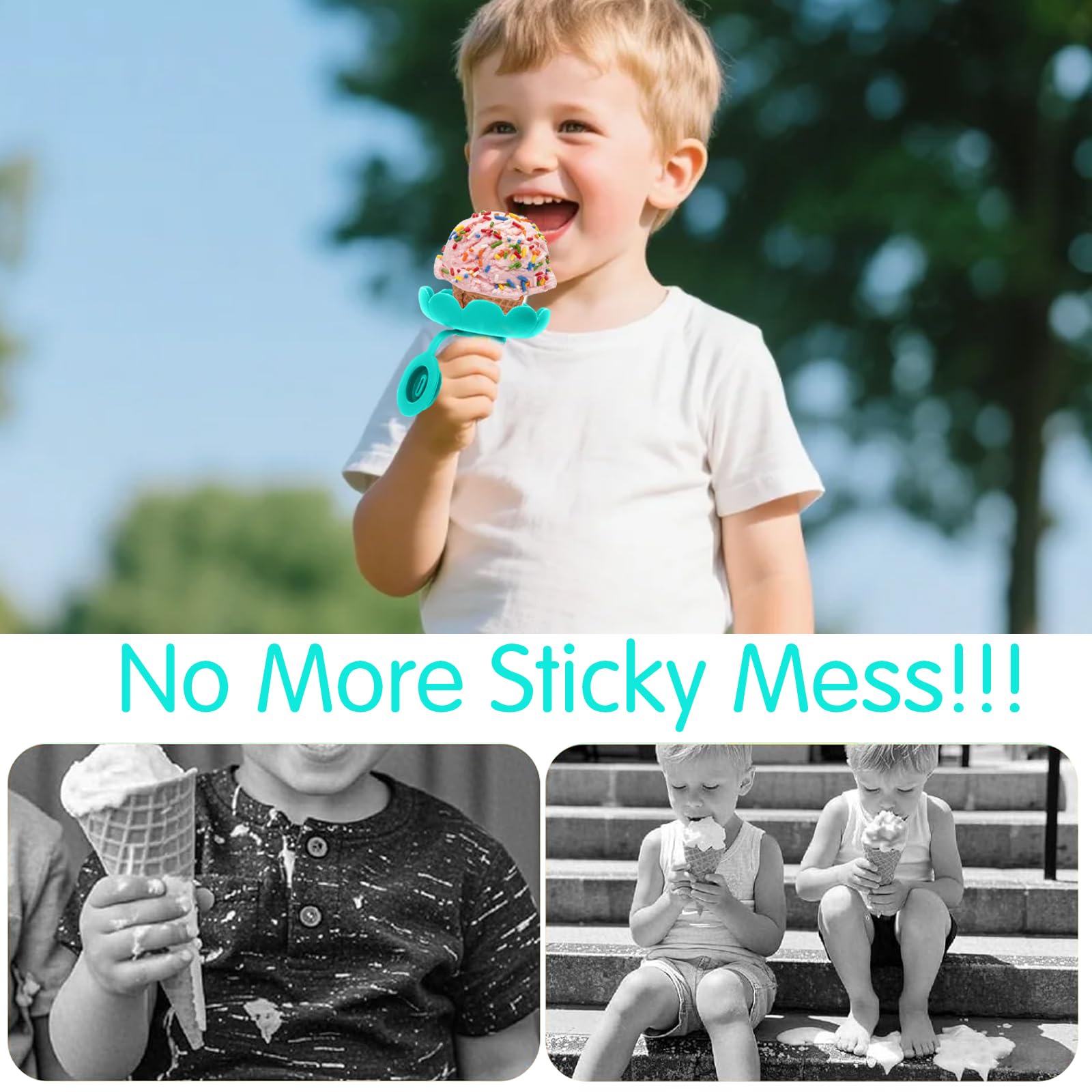 4x Eis Tropfschutz Aus Silikon - Praktischer Halter Für Eis Am Stiel