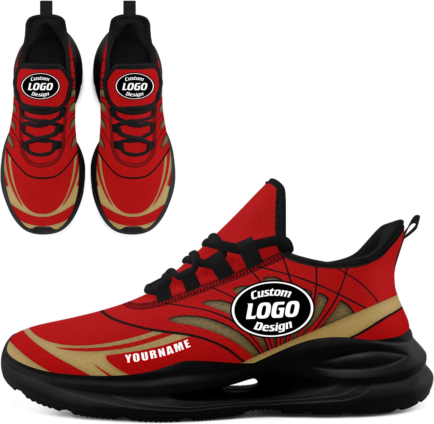 Custom Men's Running Shoes Lightweight Athletic Cushion Team Sports Sneaker Jogging Training Baseball Tennis Shoes with Team Color