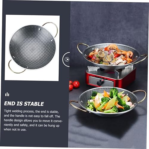 Miniatura 9 de TIDTALEO wok de acero Sartén china Sartén de acero inoxidable olla caliente salteado wok pan paella antiadherente sartén revuelto hexagonal sartén
