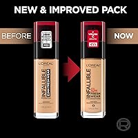 Vista 2 de L'Oreal Paris Makeup Infallible Up to 32 Hour Fresh Wear Lightweight Foundation, 390 Rose Pearl, 1 Fl Oz, Packaging May Vary Perla rosa 390