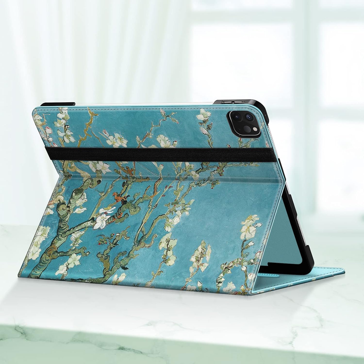Fintie Folio Case for iPad Pro 12.9" 6th Generation 2022, Multi-Angle Smart Stand Cover w/Pencil Holder & Pocket, Also Fit iPad Pro 12.9 2021 5th & 2020 4th & 2018 3rd Gen, Blossom - Image 9