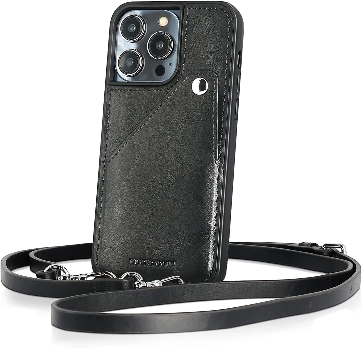 iphone 14 pro leather case with strap