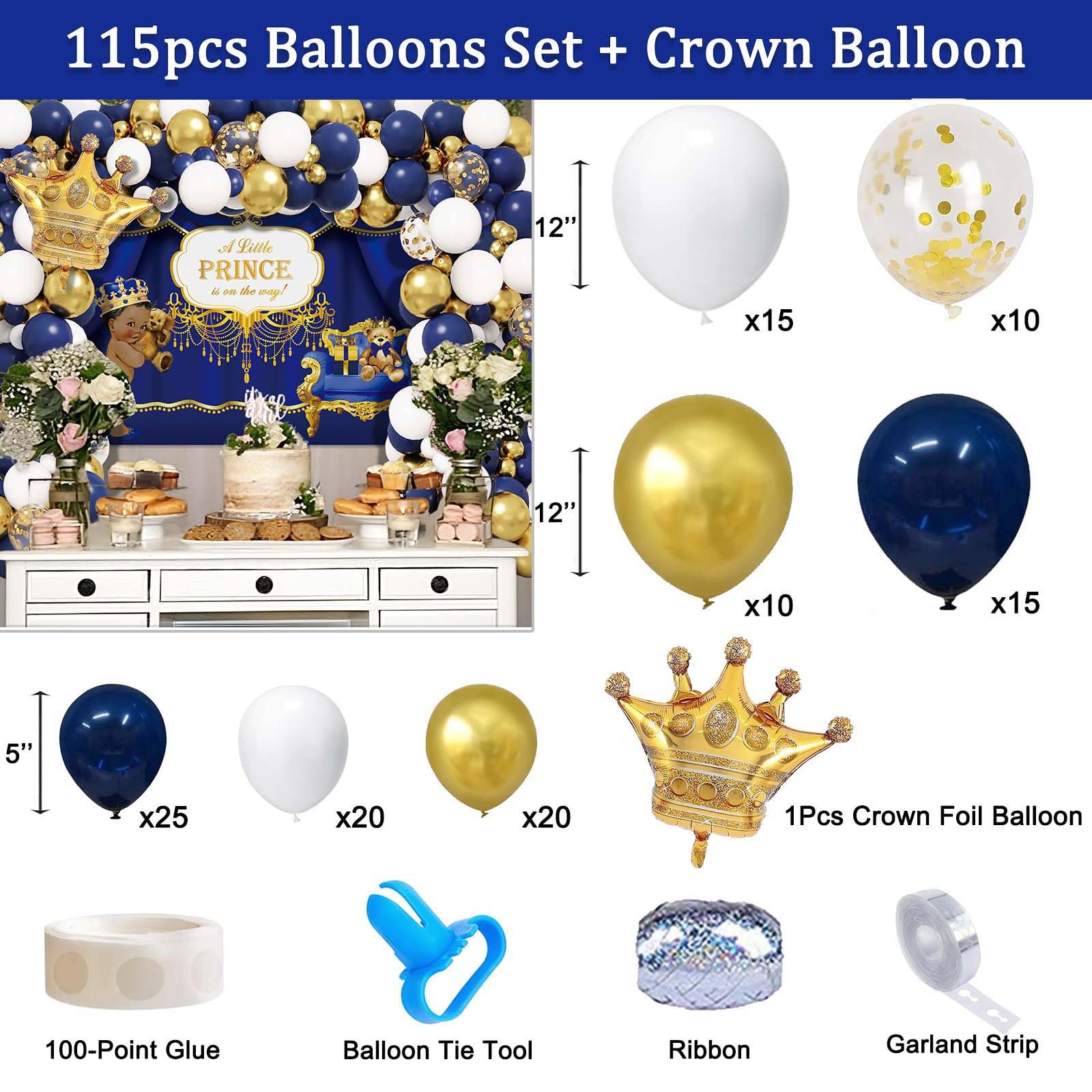 Amazon.com: 262PCS Royal Prince Baby Shower Decorations, Little