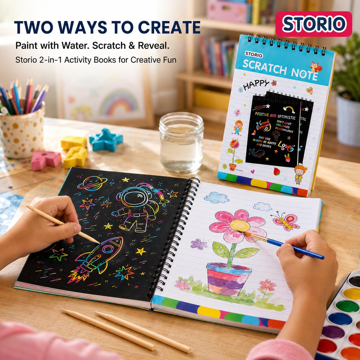 Water Colour & Scratch Art Books - 20 Pack for Kids -4