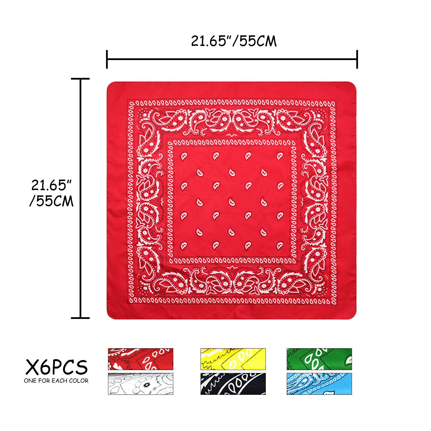 Chusta w kratkę Paisley, szalik na szyję, opasanka na nadgarstek, wzór orzecha krzeszowego, nowościowa czepka z nadrukiem na głowę dla mężczyzn, kobiet, unisex dorosłych i dzieci 54 x 54 cm, 6