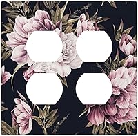 Vista 10 de Cubierta de Placa de Pared de 2 Pandillas de Mármol Abstracto, Placa Frontal de Interruptor de Luz Eléctrico Decorativa en Azul Marino y Oro