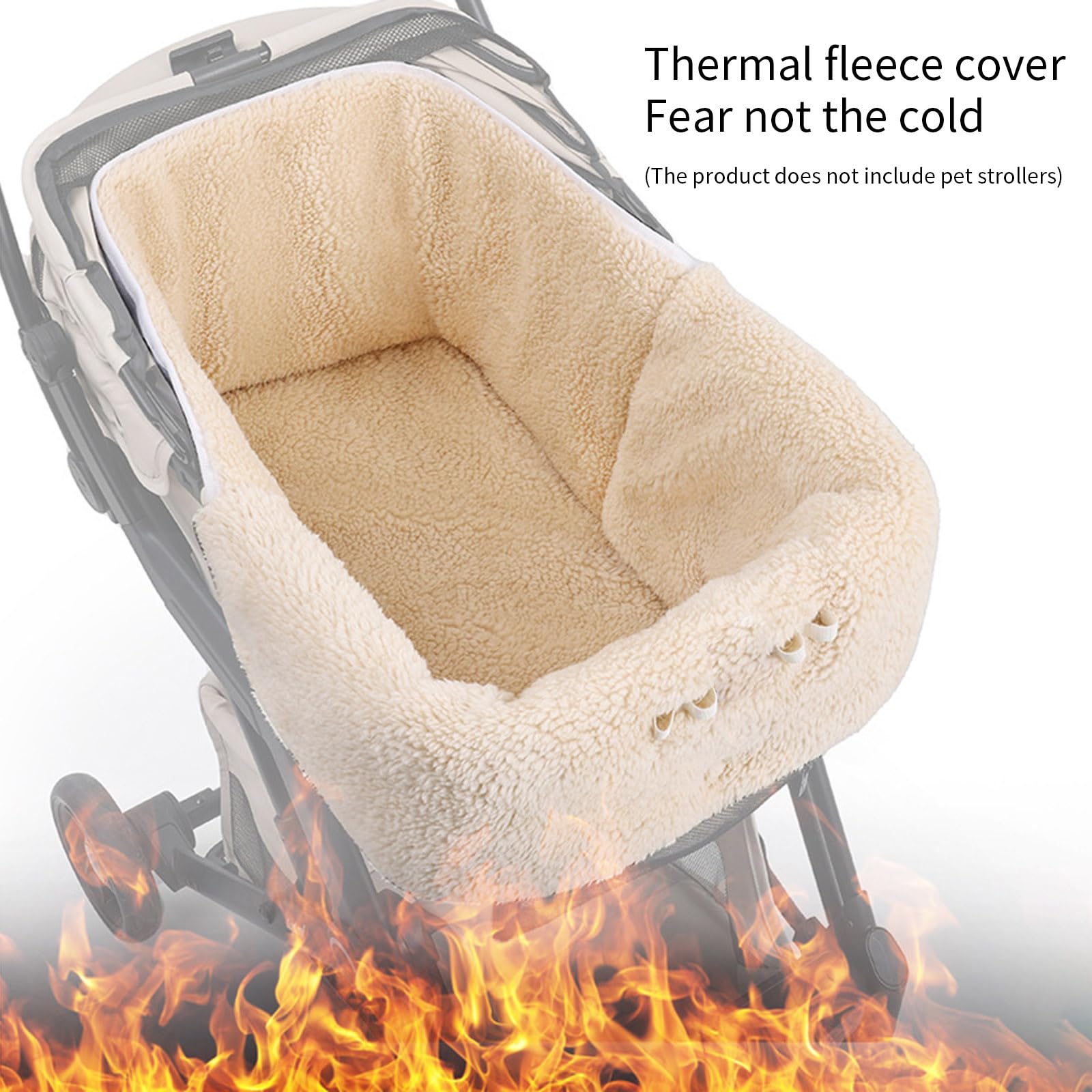 Housse de poussette pour animaux de compagnie par temps froid, intérieur en polaire, couche extérieure coupe-vent, lavable en machine, conception pour chiens et chats, utilisation en extérieur, de par