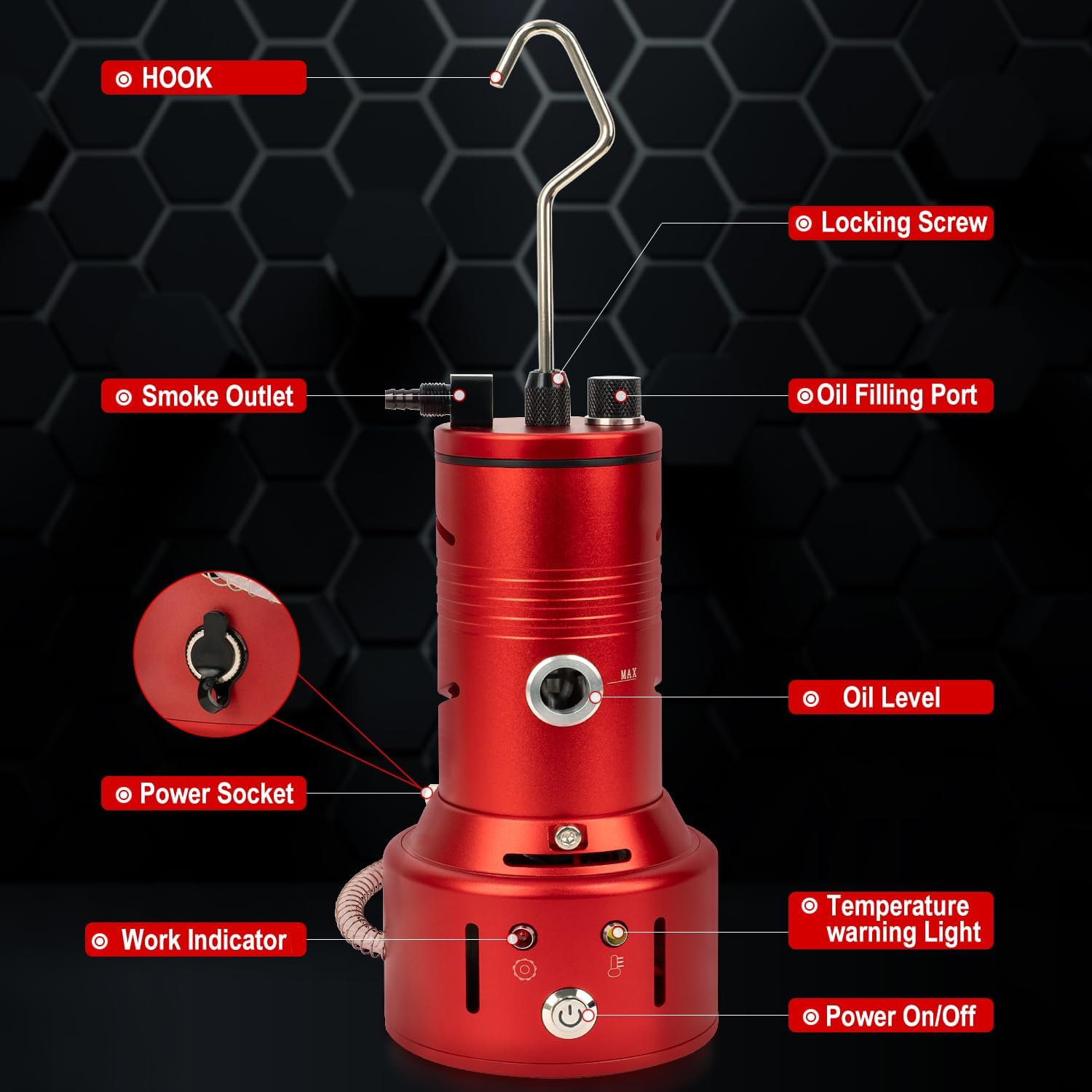 Automotive Smoke Machine Leak Detector, Built-in Air Pump, Evap Smoke Machine Leak Tester for Vacuum Leak Detection, 12V DC Smoke Tester Automotive Tools Kit for Pipe System