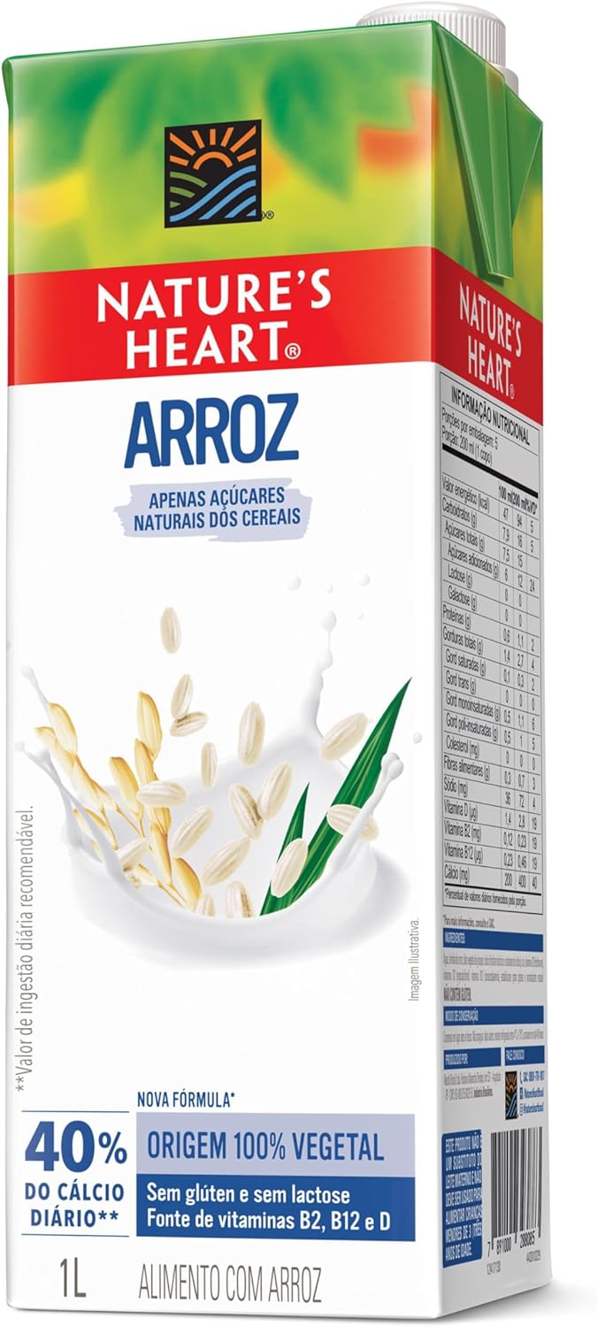 Bebida Vegetal NATURES HEART Arroz 1L : Amazon.com.br: Alimentos e Bebidas
