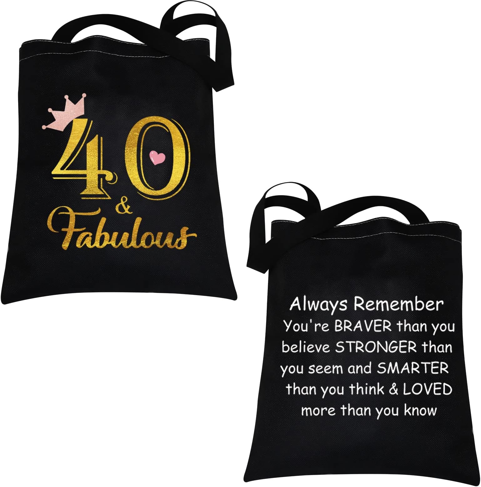 40th Birthday Gifts for Women Tote Bag 40 and Fabulous Gifts 40 Year Old Birthday Gifts Turning 40 Gift Reusable Bag