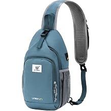 SKYSPER Sling Bag RFID Crossbody Sling Backpack Cross Body Shoulder Bag Travel Hiking Daypack for Women MenSlateblue,Medium