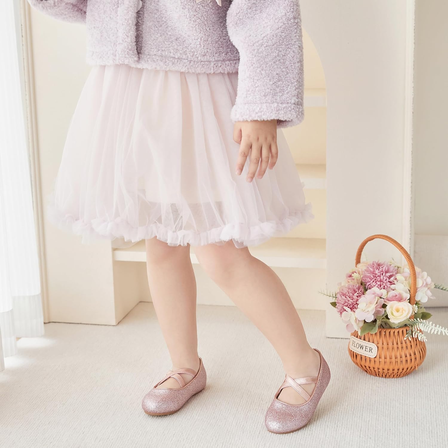 Otter MOMO Toddler Little Girls Princess Shoes Mary Jane Ballerina Flats Flower Girl Dress Shoes - Image 5