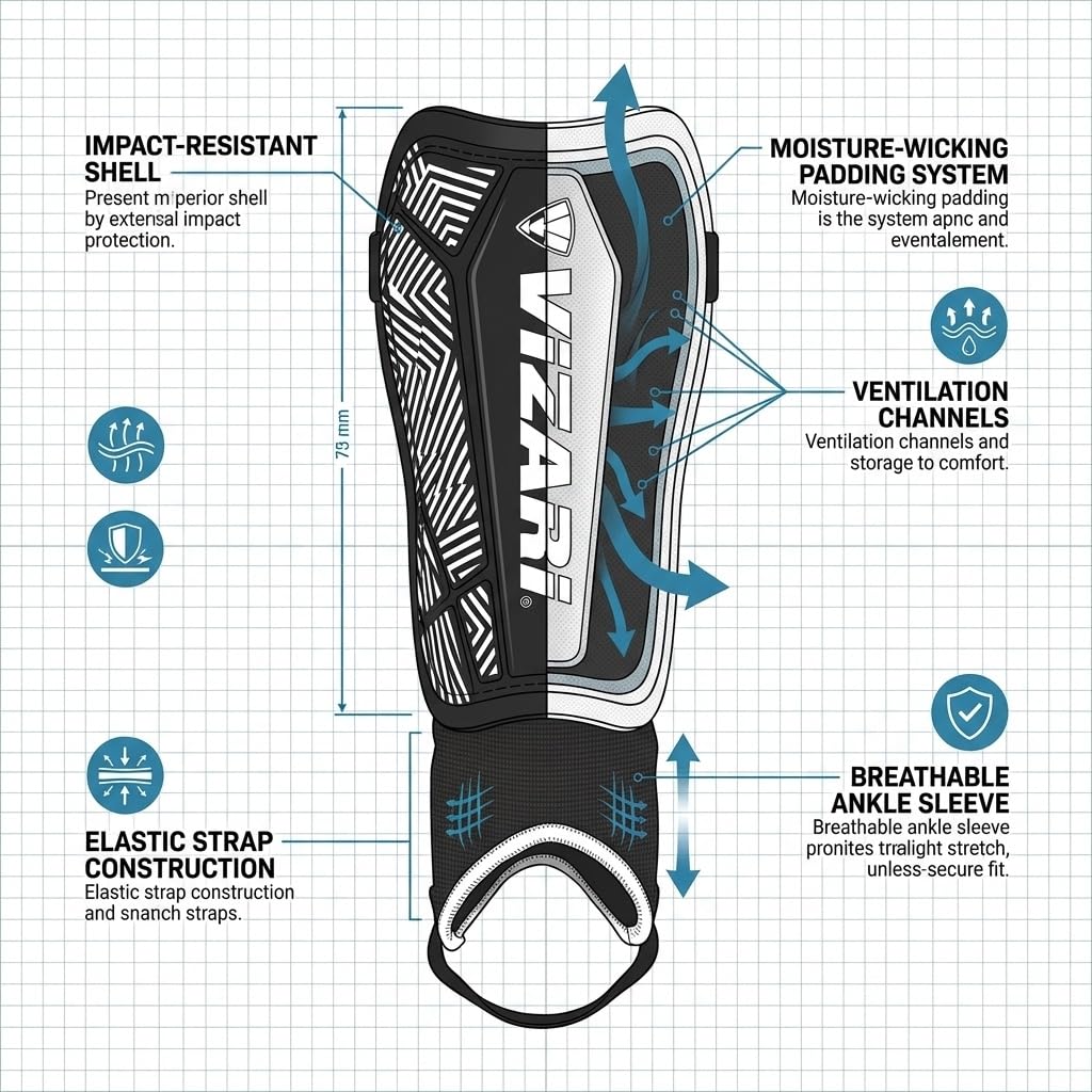 Amazon.com : VIZARI Malaga Soccer Shinguard | Durable Soccer Shin