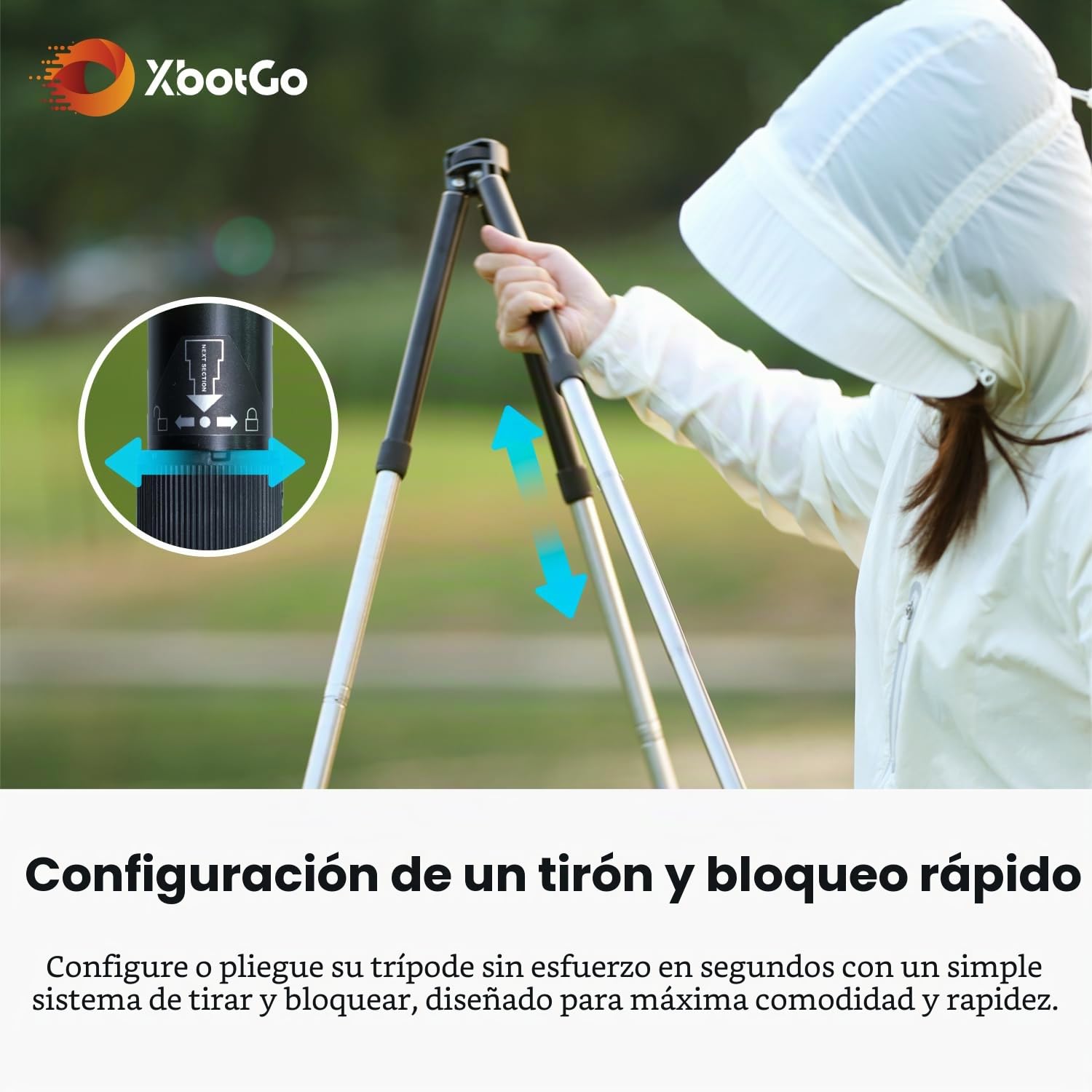 Trípode Update T1, altura de 3.5 pies, capacidad de carga de 6.6 libras, aluminio ligero, compatible con cardán deportivo XbotGo Chameleon, montaje de liberación extra rápida, fácil instalación