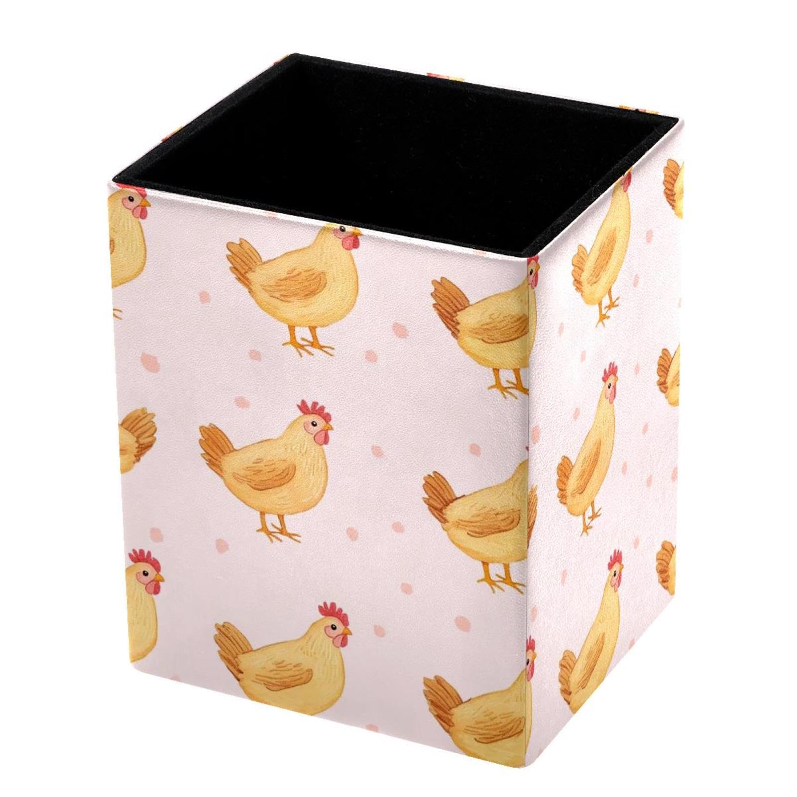 FWJZDSP Desk Pen Holder, Lovely Rustic Chicken Pencil Organizers, Pencil Holder Pencil Case Cup Pencil Bag for Desk Office Pen Case for School