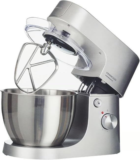 Kenwood Homebake Plus Kitchen Chef KHH01.120SI - Stand Mixer, Dough Kneader, Blender Apparatus, 1400 Watt, 5 Liter Stainless Steel Large Hopper, Anti-Splash Cover, 3 In-Chamber Apparatus
