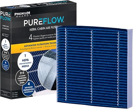 PUREFLOW PC6080HX HEPA Cabin Air Filter | Fits 2017-2026 Honda CR-V 1.5L; 2016-2026 Civic 1.5L, 2.0L; 2016-2022 HR-V 1.8L; 2018-2026 Odyssey 3.5L; 2023-2027 Pilot 3.5L