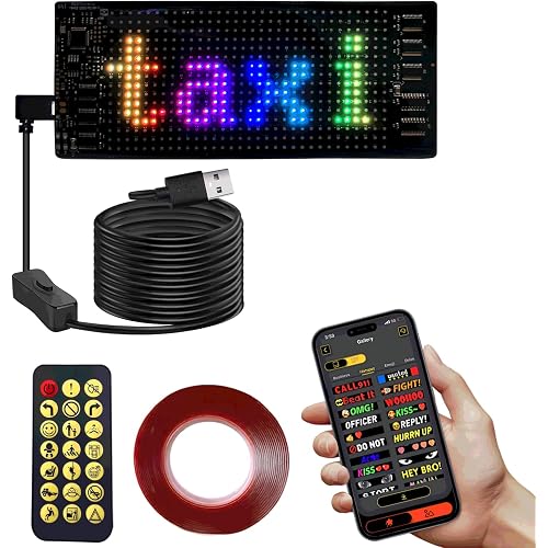 Programmable 6.8in Flexible LED Matrix Sign BT APP Car Windshield