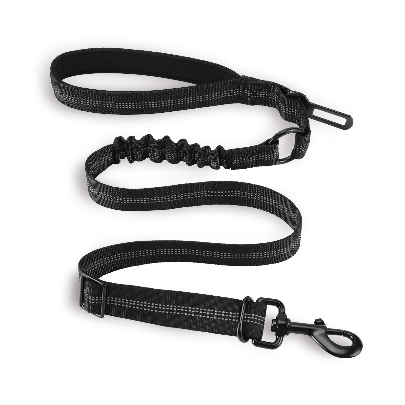 HAOKAY 5 FT Bungee Dog Leash for Small, Medium and Large Dogs, Reflective Pet Training Long Traffic Leash with Car Seat Belt. (Small, Black) (B08MCJ1GVM) Amazon Price History, Amazon Price Tracker