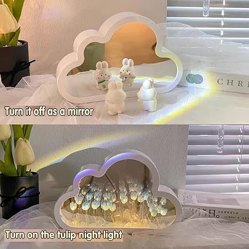 Miniatura 3 de Lámpara de mesa hecha a mano con tulipán, espejo de océano, lámpara de escritorio de tulipán de mar, lámpara de mesa LED hecha a mano, decoración de