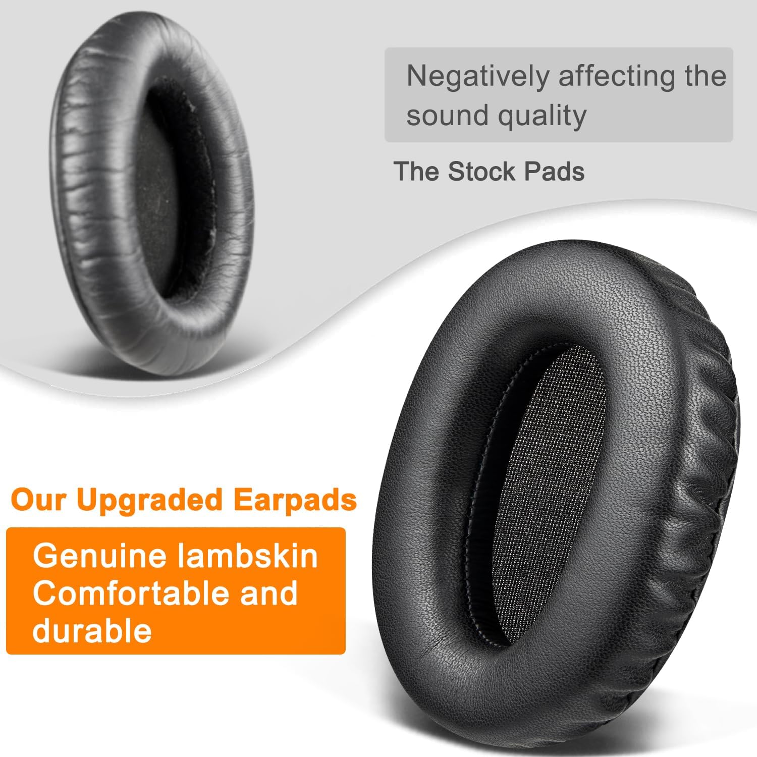 SOULWIT Lambskin Replacement Ear Pads for Sony WH-CH700N/MDR-ZX780/MDR-ZX770/MDR-10R Over-Ear Headphones, Earpads Cushion with High Density Foam - Black - Image 6