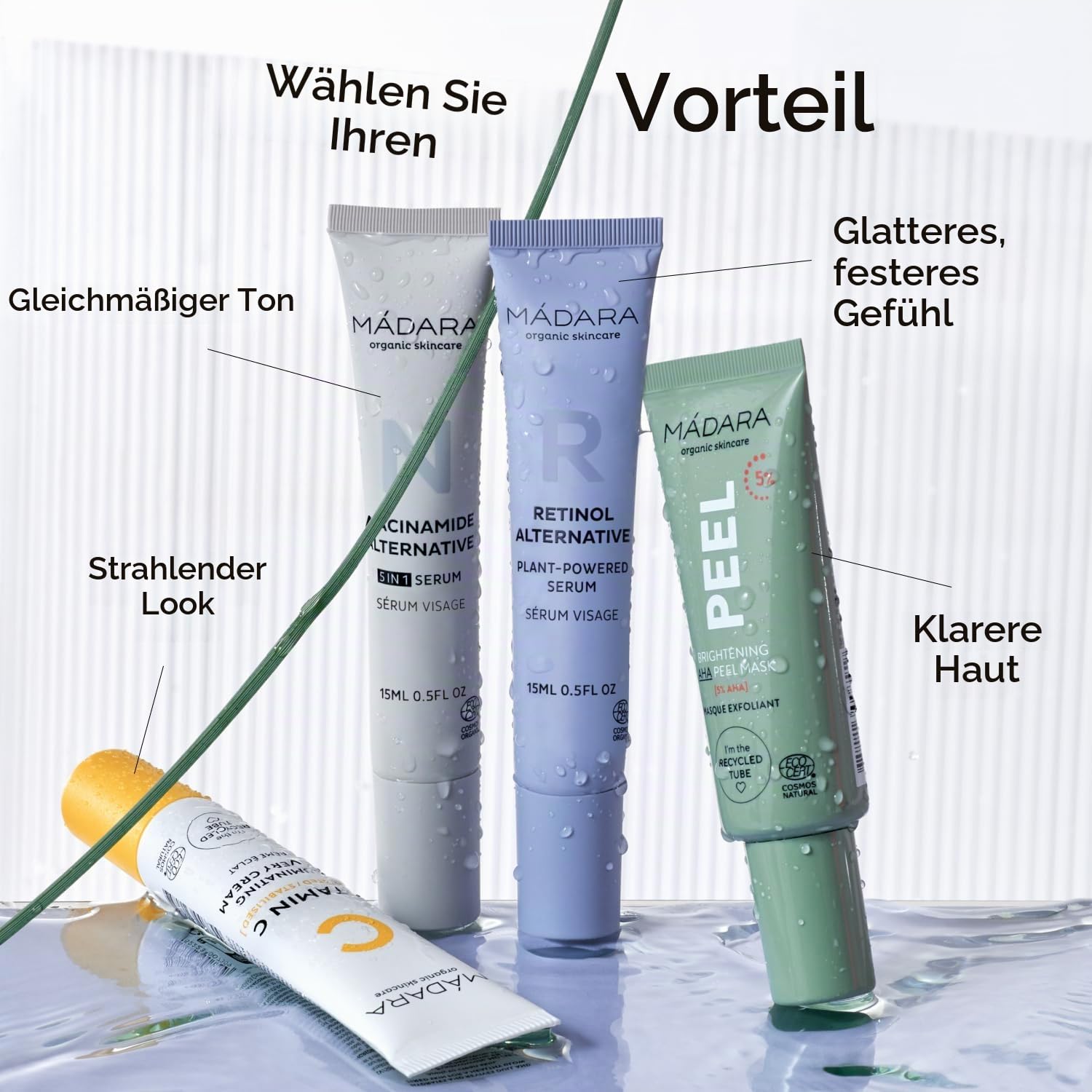 MÁDARA Botanic Activist 4-teilige, erneuernde Mini-Routine - Hautpflege-Set