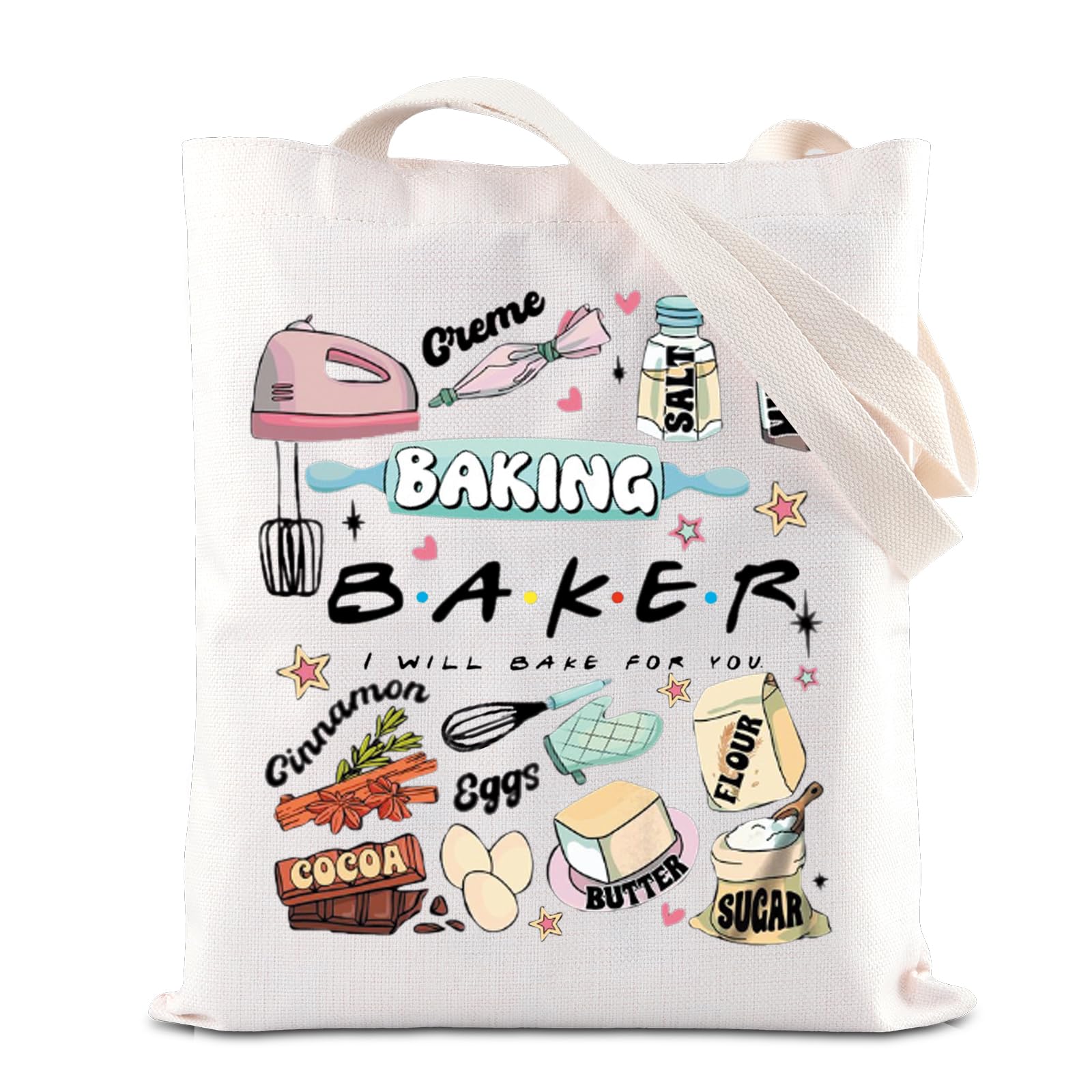 FOTAP Baker Tote Bag Baker Baking, Baking Lover Handbag Cute Chef Gift Bread Theme -Pastry Chef Gift (Baker UK)